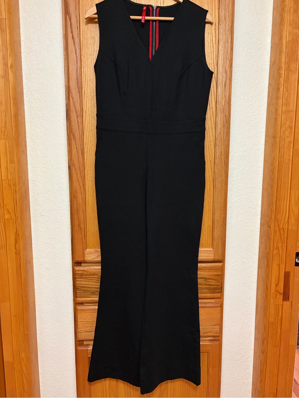 Spanx The Perfect Jumpsuit Sleeveless Black Ponte Wide Leg Core Shaping M PETITE - Picture 2 of 6